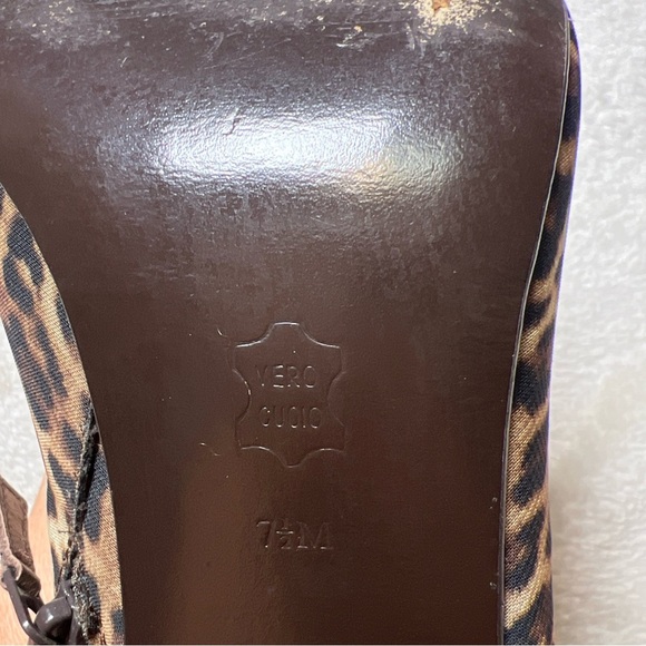Linea Paolo Size 7.5 Bootie Stiletto Heel Leopard Print Zipper Close Pointed Toe - Picture 8 of 13